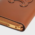 LARGE ZIPPED WALLET CUIR TRIOMPHE IN SMOOTH CALFSKIN TAN - Image 5